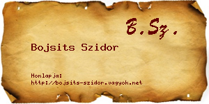 Bojsits Szidor névjegykártya